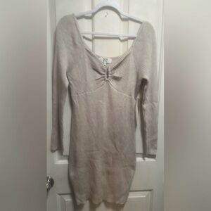 Elegant Cream Knit Dress